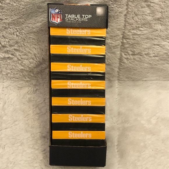 Pittsburgh Steelers Black Gold Table Top Stackers Tower Build Game (Jenga) NFL - Picture 2 of 8